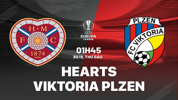 Nhận định Hearts vs Viktoria Plzen 1h45 ngày 30/8 (Europa League 2024/25). Hãy đến FIVE88 thể thao trực tuyến .