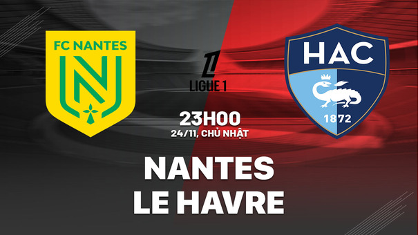 Nhận định bóng đá Nantes vs Le Havre 23h00 ngày 24/11 (Ligue 1 2024/25). Hãy đến FIVE88 thể thao trực tuyến.